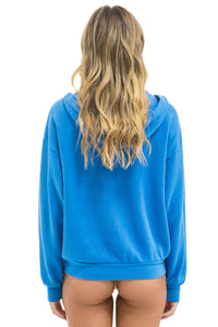 Aviator Nation 5 Stripe Relaxed Hoodie | Cobalt Blue Neon