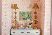 Load image into Gallery viewer, Pair Of Topiary Rattan Lamps With Shades