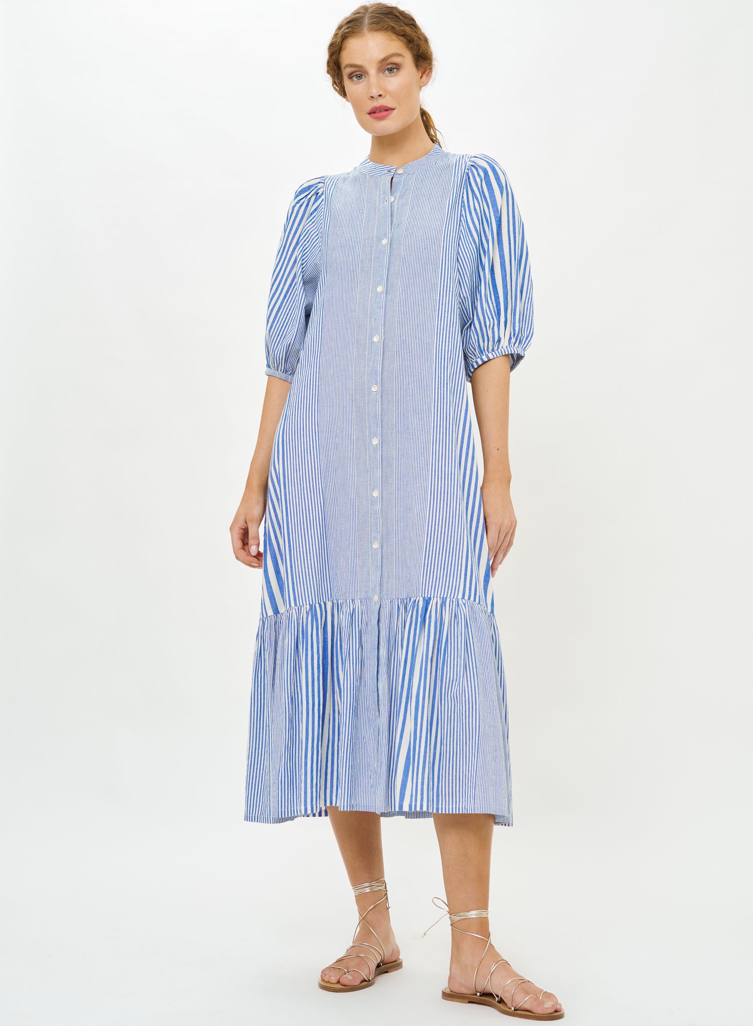 oliphant midi dress OLIPHANT Scooped Tiered Midi Dress Pretoria Pink