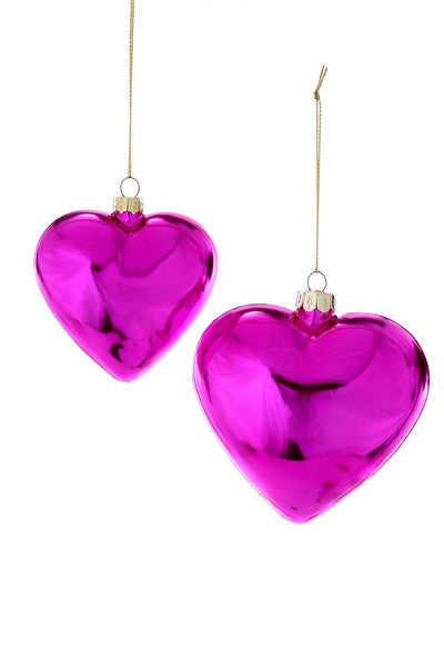 Pink Puffy Heart Ornament