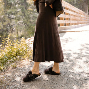 Solei Sea Aspen Fur Clog | Bark