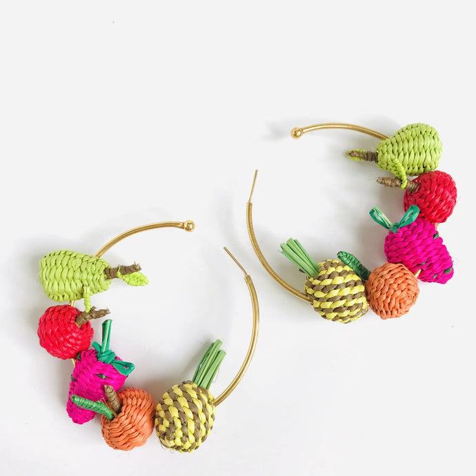 Cat & Kate Frutas Hoop Earrings