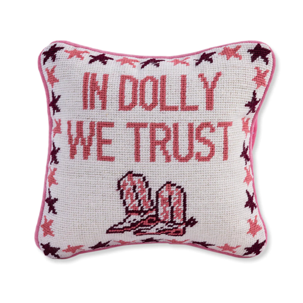 In Dolly We Trust Needlepoint Pillow