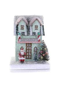Petite Mint Santa Christmas Cottage