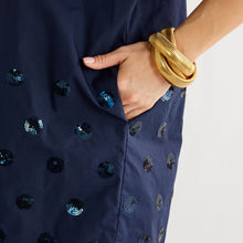 Load image into Gallery viewer, Caryn Lawn Celia Sequin Dress | Navy