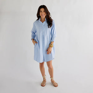 Caryn Lawn Kimberly Opposite Dress | Blue Stripe