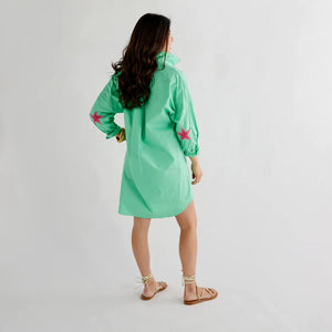 Caryn Lawn Preppy Dress | Green