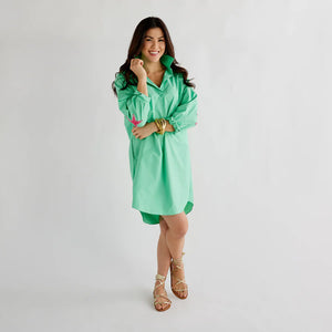 Caryn Lawn Preppy Dress | Green
