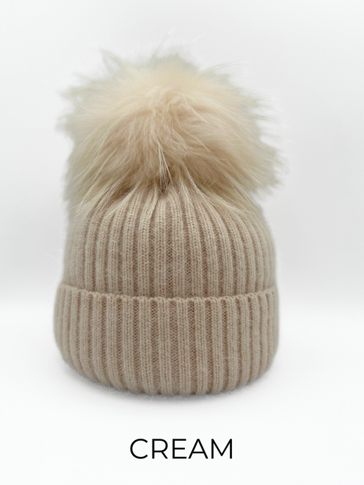 Fur Pom Pom Hat