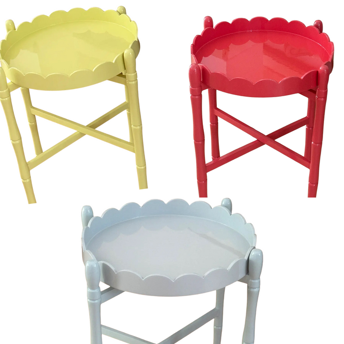 Lacquer Scalloped Tray Tables | Assortment