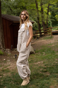 Marea Scout Overalls | Ivory Blue Birdseye