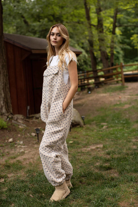 Marea Scout Overalls | Ivory Blue Birdseye