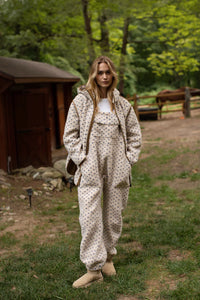 Marea Scout Overalls | Ivory Blue Birdseye