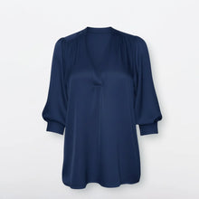 Load image into Gallery viewer, FINAL SALE Nouvelle Silk 95 Madras Blouse | Deep Ocean Blue