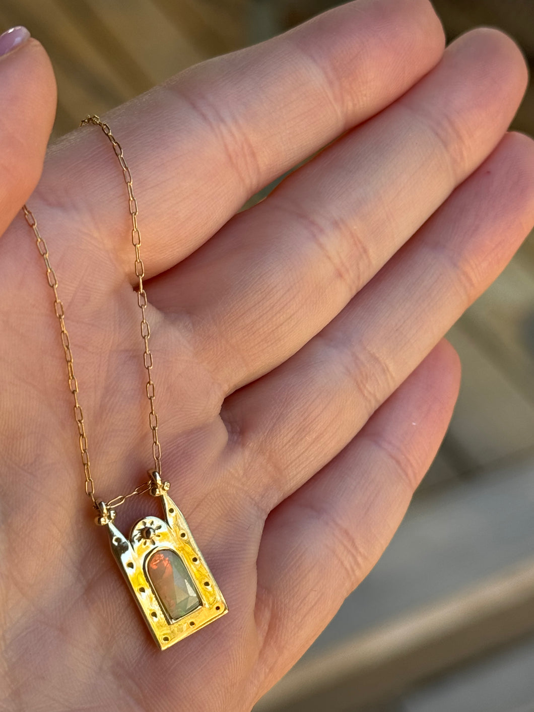 Iwona Ludyga Design Phoenix Necklace | Opal Frame
