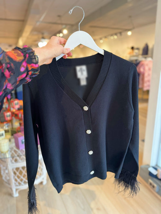 Carrie Feather Cardigan | Black
