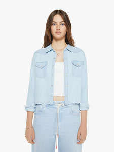 Mother Denim The Super Ex's Crop Step Fray | Denim Shacket