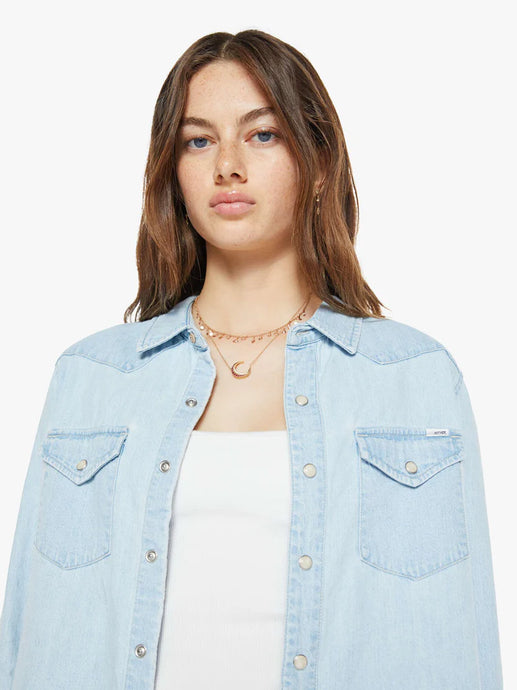 Mother Denim The Super Ex's Crop Step Fray | Denim Shacket