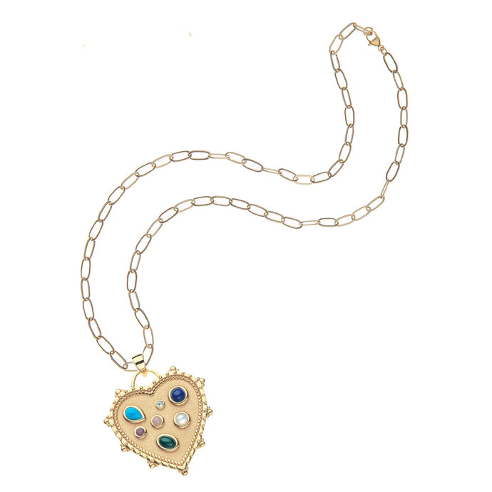 Jane Win LOVE Treasure Trove Heart Pendant On 18