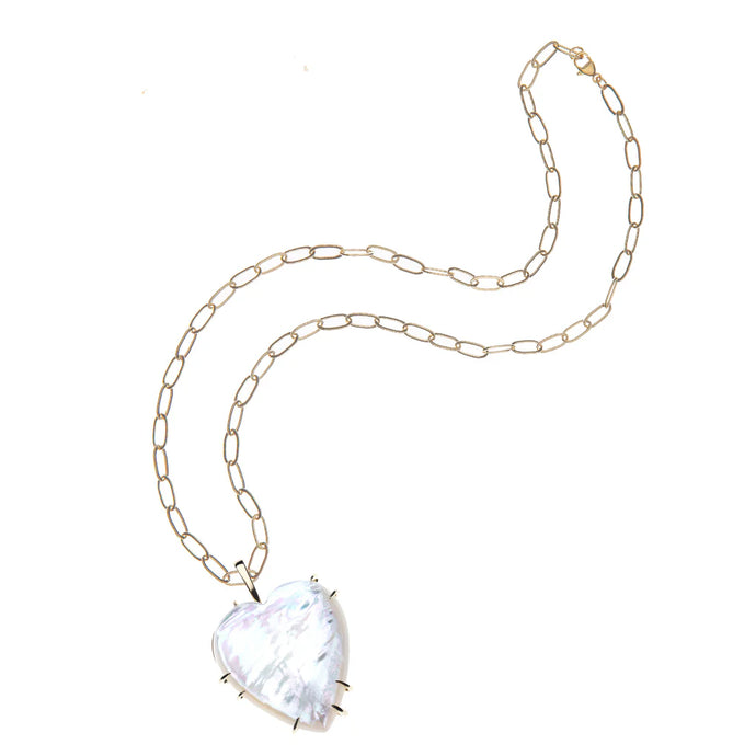 Jane Win LOVE Carry Your Heart Pendant Mother Of Pearl On 18