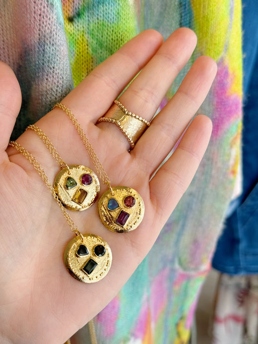 French Mosaic Gemstone Necklaces