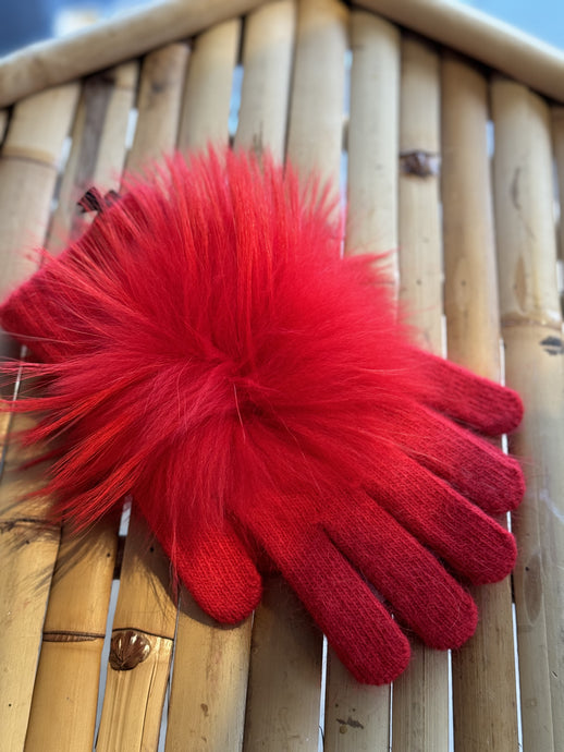 Linda Richards Fur Pom Pom Full Glove | Assortment
