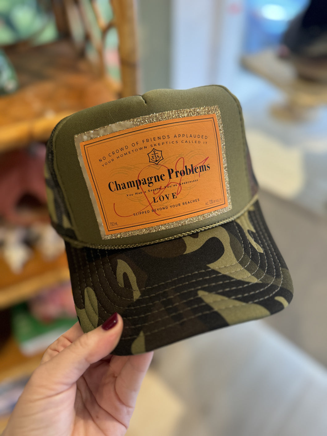 Champagne Problems Veuve Trucker Hat | Camo
