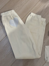 Load image into Gallery viewer, Aviator Nation Glitter Heart Sweatpants | Vintage White &amp; Silver