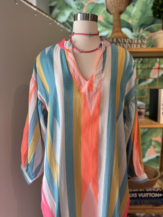 Islander Maxi Caftan Dress | Neon Orange