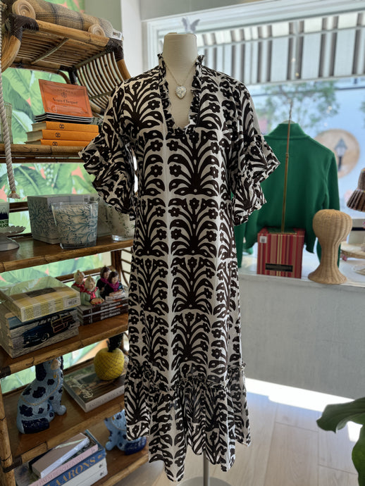 Soleil Maxi Dress | Espresso Ikat