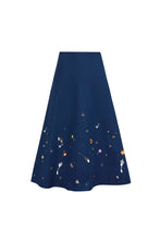 Load image into Gallery viewer, Hunter Bell Ida Skirt | Navy Embellished Midi Skirt