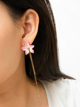 Load image into Gallery viewer, Nach France Pink Lily Fringe Earrings