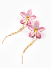 Load image into Gallery viewer, Nach France Pink Lily Fringe Earrings