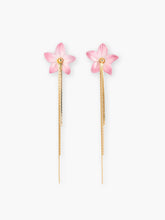 Load image into Gallery viewer, Nach France Pink Lily Fringe Earrings
