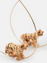 Load image into Gallery viewer, Nach France Crazy Tiger Hoop Earrings