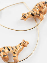 Load image into Gallery viewer, Nach France Crazy Tiger Hoop Earrings