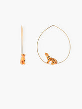 Load image into Gallery viewer, Nach France Crazy Tiger Hoop Earrings
