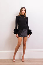 Load image into Gallery viewer, Lisa Maree Samara Removable Fur Cuff Wool Sweater | Black