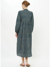 Load image into Gallery viewer, Oliphant Mandarin Balloon Sleeve Midi Dress | Jag Navy