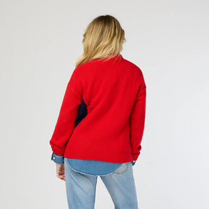 Kerri Rosenthal Lucy Imperfect Heart Sweater | Cherri Red