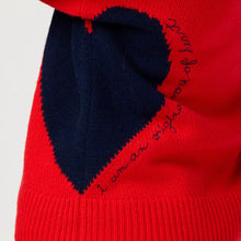 Load image into Gallery viewer, Kerri Rosenthal Lucy Imperfect Heart Sweater | Cherri Red
