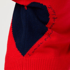 Kerri Rosenthal Lucy Imperfect Heart Sweater | Cherri Red