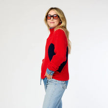 Load image into Gallery viewer, Kerri Rosenthal Lucy Imperfect Heart Sweater | Cherri Red
