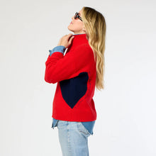 Load image into Gallery viewer, Kerri Rosenthal Lucy Imperfect Heart Sweater | Cherri Red