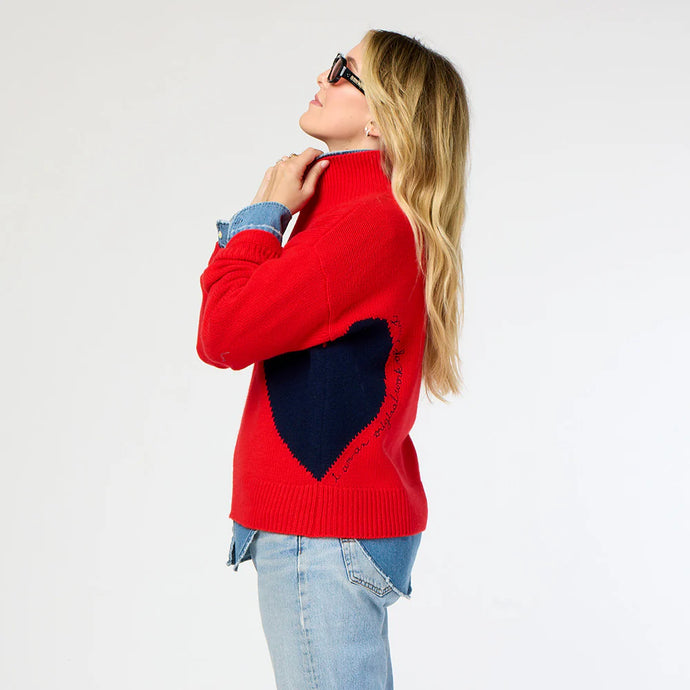 Kerri Rosenthal Lucy Imperfect Heart Sweater | Cherri Red