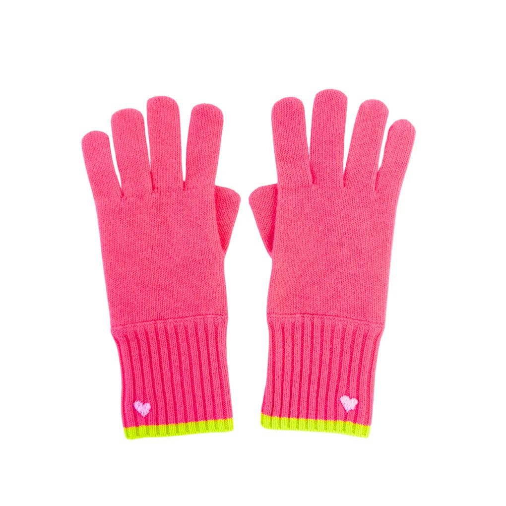 Kerri Rosenthal Cashmere Gloves | Neon Pink