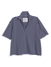 Load image into Gallery viewer, Frank &amp; Eileen Patty Short-Sleeve Popover Henley | Yacht Stripe