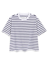 Load image into Gallery viewer, Frank &amp; Eileen Perry NYC Crewneck Tee | White &amp; Navy Stripe