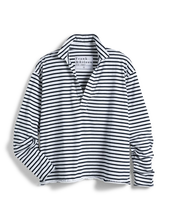 Load image into Gallery viewer, Frank &amp; Eileen Patrick Popover Henley Tee | Navy French Stripe