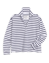 Load image into Gallery viewer, Frank &amp; Eileen Patrick Popover Henley Tee | Wide Navy French Stripe
